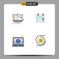 4 Creative Icons Modern Signs and Symbols of engineering computer workshop love engineer Editable Vector Design Elements