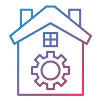 icono de gradiente de línea de automatización del hogar vector