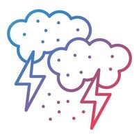 Thunderstorm Line Gradient Icon vector