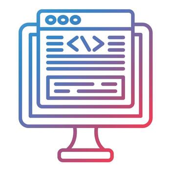 Coding Line Gradient Icon vector