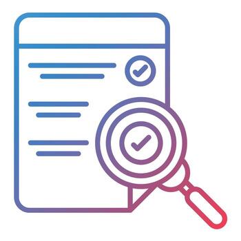 comprobando el icono de degradado de línea de archivos vector