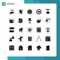 25 iconos creativos, signos y símbolos modernos de soporte de escritura, escritor de mensajes mentales, elementos de diseño vectorial editables vector