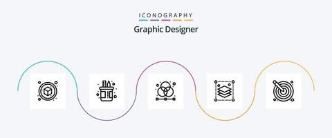 paquete de iconos de línea 5 de diseñador gráfico que incluye misc. diseño s. maceta. copiar s. gráfico vector