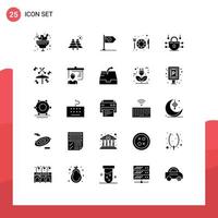 Set of 25 Modern UI Icons Symbols Signs for hotel sign trees mark flag Editable Vector Design Elements