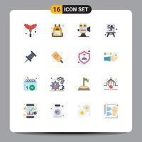 paquete de iconos de vector de stock de 16 signos y símbolos de línea para el lienzo del proceso de captura de marcadores de alimentos paquete editable de elementos creativos de diseño de vectores