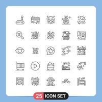 Universal Icon Symbols Group of 25 Modern Lines of gesture badge finance award ribbon award Editable Vector Design Elements