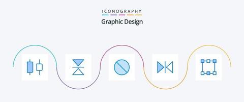 paquete de iconos de diseño azul 5 que incluye . rectángulo. no. puntos. espejo vector