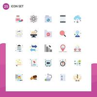 Group of 25 Flat Colors Signs and Symbols for bulb idea camera cloud ipad Editable Vector Design Elements