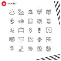 Set of 25 Commercial Lines pack for computer love counter donation bag Editable Vector Design Elements