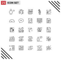 Set of 25 Modern UI Icons Symbols Signs for cactus decision bill choose arrow Editable Vector Design Elements