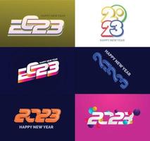 Big Collection of 2023 Happy New Year symbols Cover of business diary for 2023 with wishes vector