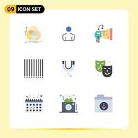 Universal Icon Symbols Group of 9 Modern Flat Colors of plumber leak audio product music Editable Vector Design Elements