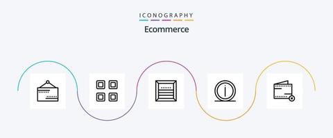 paquete de iconos de la línea 5 de comercio electrónico que incluye información. ayudar. caja. Preguntas más frecuentes. Envío vector