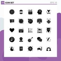 Pack of 25 creative Solid Glyphs of up arrow canada time face Editable Vector Design Elements