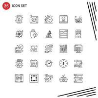 25 Thematic Vector Lines and Editable Symbols of bowl holiday network halloween calendar Editable Vector Design Elements
