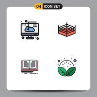 Universal Icon Symbols Group of 4 Modern Filledline Flat Colors of cloud novel installation ring story Editable Vector Design Elements