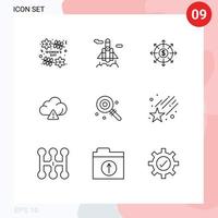 Set of 9 Modern UI Icons Symbols Signs for sweet lolipop banking candy alert Editable Vector Design Elements