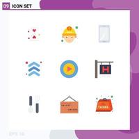 Pictogram Set of 9 Simple Flat Colors of studio up phone arrows samsung Editable Vector Design Elements