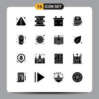 Solid Glyph Pack of 16 Universal Symbols of management children action child sheet Editable Vector Design Elements