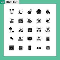 25 Universal Solid Glyphs Set for Web and Mobile Applications money dollar gear wireframe ui Editable Vector Design Elements