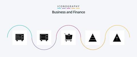 paquete de iconos de glifo 5 de finanzas que incluye . estructura. vector