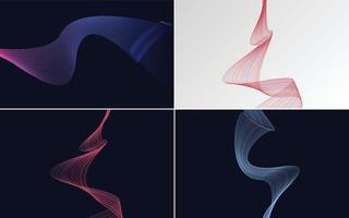 Collection of geometric minimal lines pattern set vector