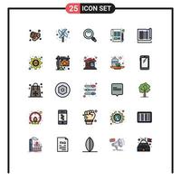 conjunto de 25 iconos modernos de la interfaz de usuario signos de símbolos para la hoja de construcción encontrar elementos de diseño vectorial editables de contabilidad de pago vector