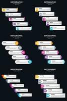 Vector 6 Infographics Pack Presentation slide template 5 Steps cycle diagrams and timelines