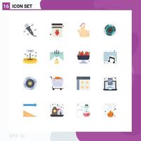 Modern Set of 16 Flat Colors and symbols such as maze labyrinth gesture concept business Editable Pack of Creative Vector Design Elements