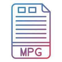 icono de gradiente de línea mpg vector