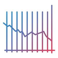 Trend Chart Line Gradient Icon vector