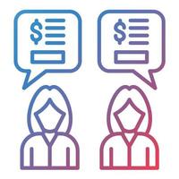 Budget Discussion Line Gradient Icon vector