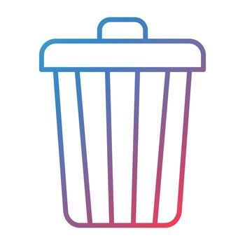 icono de gradiente de línea de cubo de basura vector