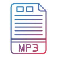 icono de degradado de línea mp3 vector