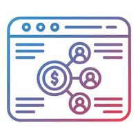 Web Affiliate Marketing Line Gradient Icon vector