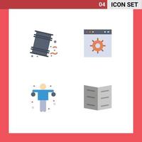 Pictogram Set of 4 Simple Flat Icons of barrels exercise pollution webpage sport Editable Vector Design Elements