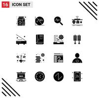 Universal Icon Symbols Group of 16 Modern Solid Glyphs of devices of graphic internet iot Editable Vector Design Elements