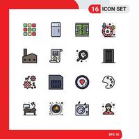 Modern Set of 16 Flat Color Filled Lines Pictograph of factory customer household buyer persona soccer Editable Creative Vector Design Elements