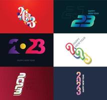 Big Set of 2023 Happy New Year logo text design 2023 number design template vector