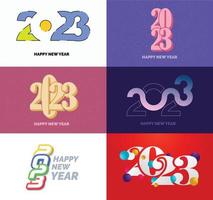 Big Set of 2023 Happy New Year logo text design 2023 number design template vector