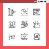 9 Universal Outline Signs Symbols of wifi device fitness router illustration Editable Vector Design Elements