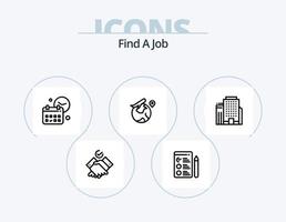 Find A Job Line Icon Pack 5 Icon Design. bag. job. tick. document. job vector