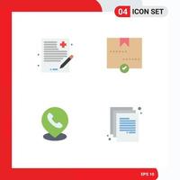 4 Thematic Vector Flat Icons and Editable Symbols of doctor telephone history delivery map Editable Vector Design Elements