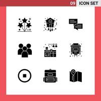 9 Creative Icons Modern Signs and Symbols of home organization time management employee Editable Vector Design Elements