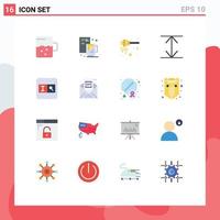 Modern Set of 16 Flat Colors and symbols such as email text field honey search expand Editable Pack of Creative Vector Design Elements