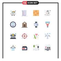 Pictogram Set of 16 Simple Flat Colors of coding strategy task management warp Editable Pack of Creative Vector Design Elements