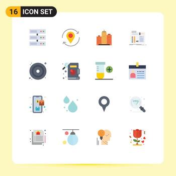 16 Universal Flat Colors Set for Web and Mobile Applications diy build building real office Editable Pack of Creative Vector Design Elements