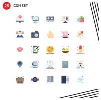 Set of 25 Modern UI Icons Symbols Signs for cube process edit creative kitchen Editable Vector Design Elements