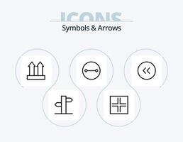 símbolos y flechas línea icon pack 5 diseño de iconos. izquierda. espalda. flecha. flechas simbolos vector