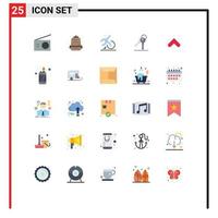 Flat Color Pack of 25 Universal Symbols of arrow security business keys leave Editable Vector Design Elements